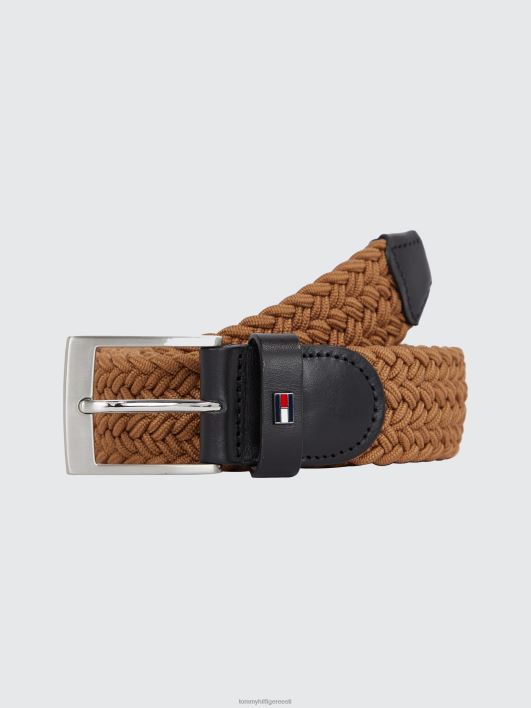 elastne punutud vöö RJV62894 kõrbe khaki Tommy Hilfiger