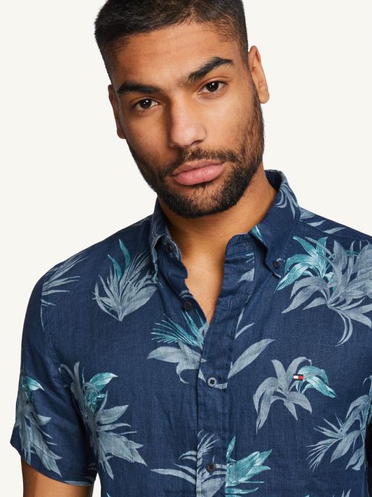 esmaklassiline linane lehtsärk RJV62800 merevägi kõikjal Tommy Hilfiger