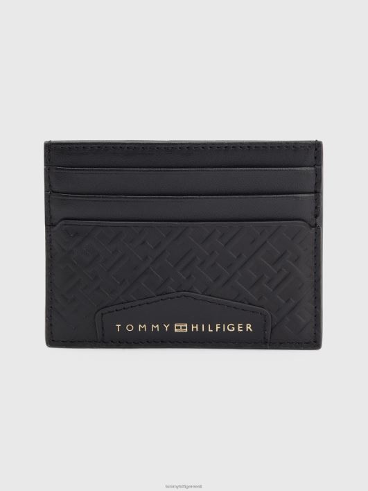 esmaklassiline nahast kaardihoidja RJV62906 must monogramm Tommy Hilfiger