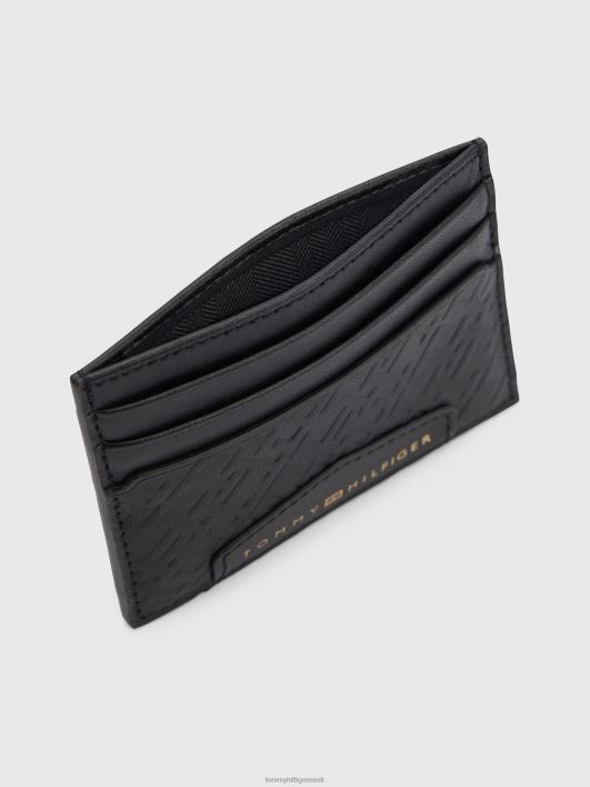 esmaklassiline nahast kaardihoidja RJV62906 must monogramm Tommy Hilfiger