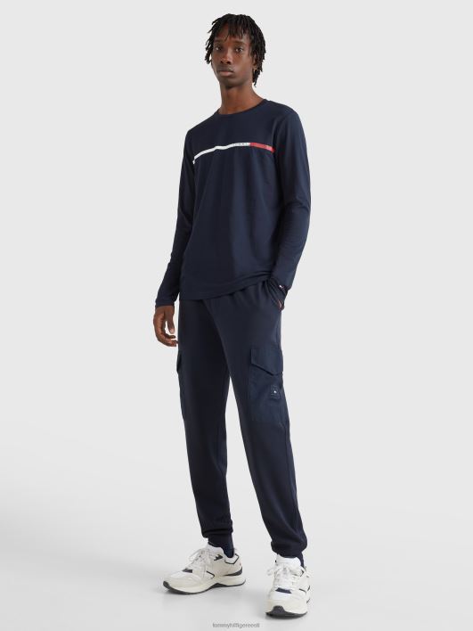 kahetooniline slim fit pikkade varrukatega T-särk RJV62774 kõrbe taevas Tommy Hilfiger