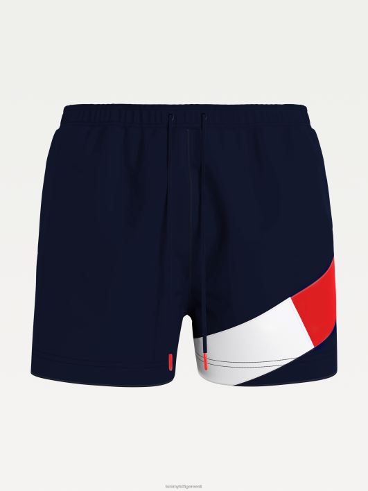 lipukinnitusega keskmise pikkusega saledad ujumispüksid RJV62770 kõrbe taevas Tommy Hilfiger
