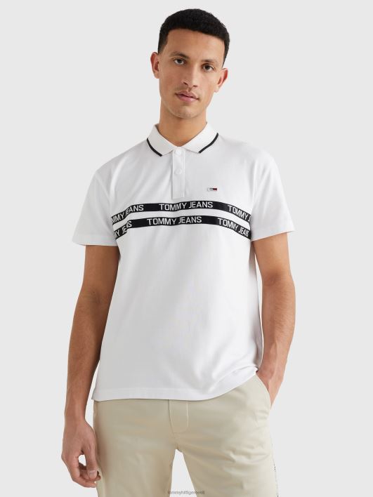 logoteip orgaanilisest puuvillast polo RJV62970 valge Tommy Hilfiger