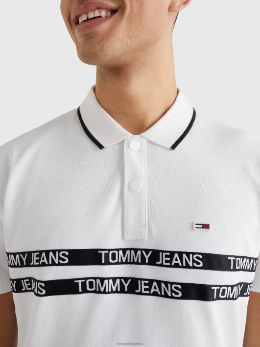 logoteip orgaanilisest puuvillast polo RJV62970 valge Tommy Hilfiger