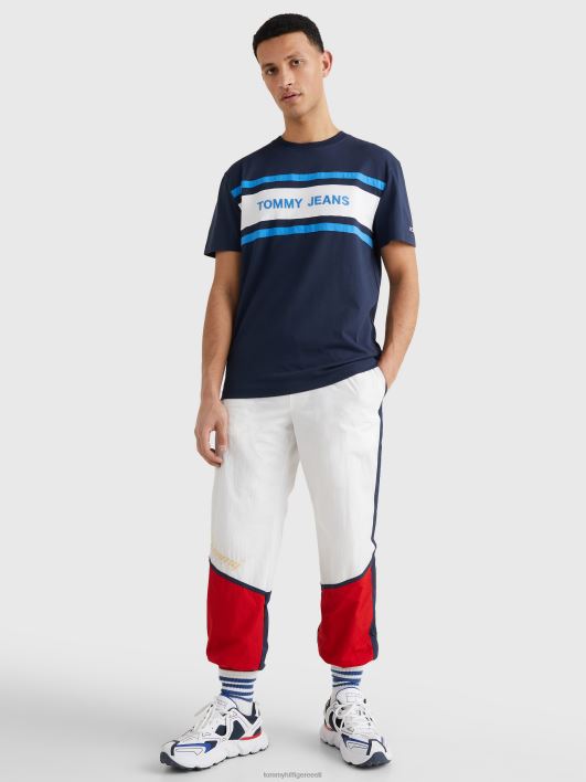 logotriibuline orgaanilisest puuvillast t-särk RJV62877 hämar merevägi Tommy Hilfiger