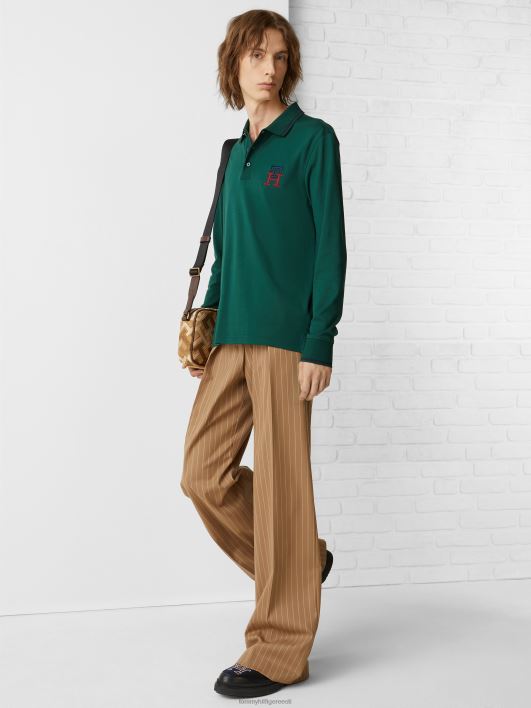 monogramm slim fit pikkade varrukatega polo RJV62754 jahimees Tommy Hilfiger