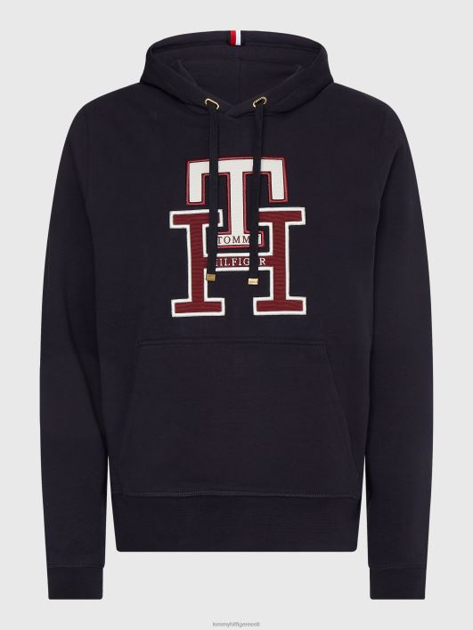 monogrammi aplikatsiooniga kapuuts RJV62746 kõrbe taevas Tommy Hilfiger