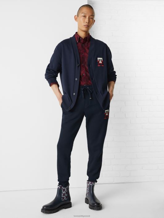 monogrammi aplikatsiooniga vabaaja kardigan RJV62755 kõrbe taevas Tommy Hilfiger