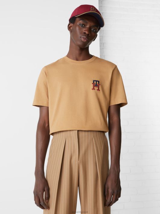 oluline monogrammi tikandiga T-särk RJV62741 maakoha khaki Tommy Hilfiger