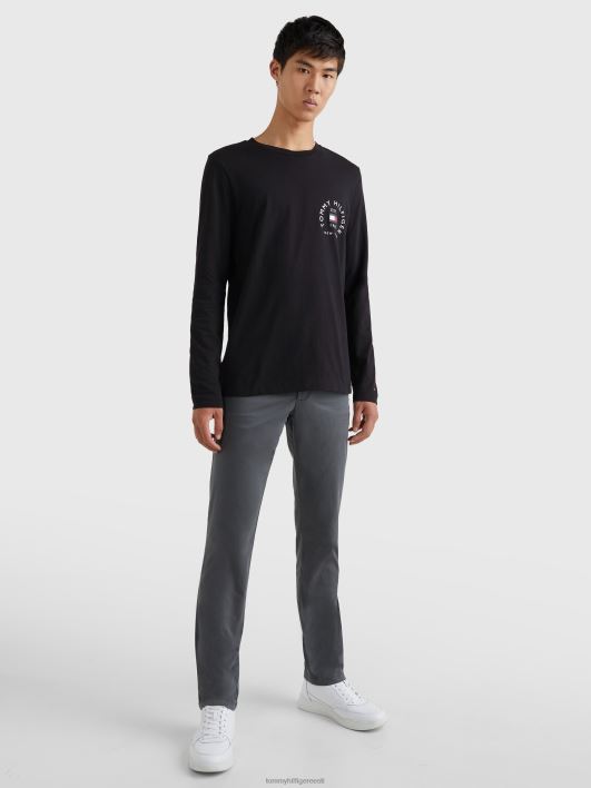 pikkade varrukatega slim fit logoga T-särk RJV62785 must Tommy Hilfiger