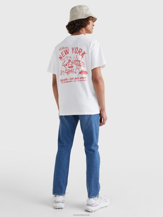 pitsa logoga T-särk RJV62972 valge Tommy Hilfiger