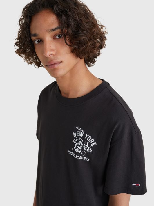 pitsa logoga T-särk RJV62973 must Tommy Hilfiger