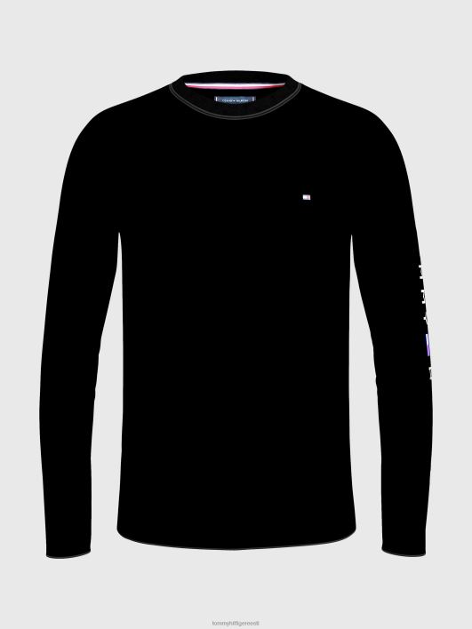 pluss pikkade varrukatega slim fit T-särk RJV62771 must Tommy Hilfiger