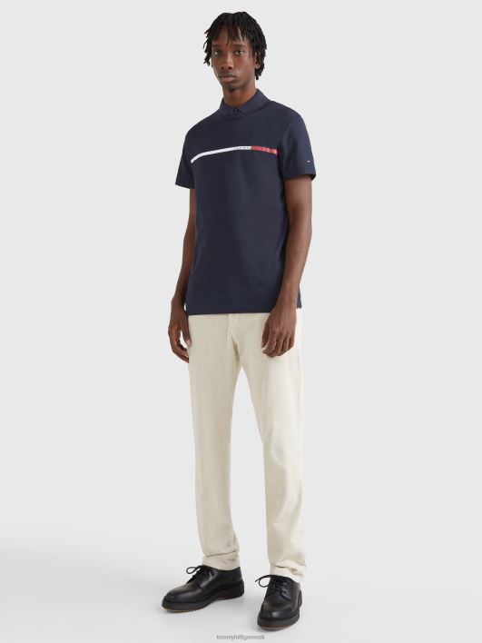 rinna logoga slim fit T-särk RJV62782 kõrbe taevas Tommy Hilfiger