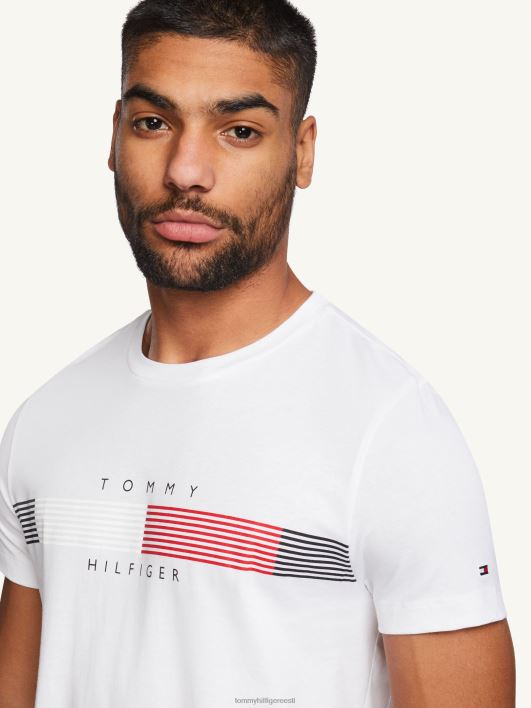rinnal triibuline graafiline tee RJV62940 valge Tommy Hilfiger