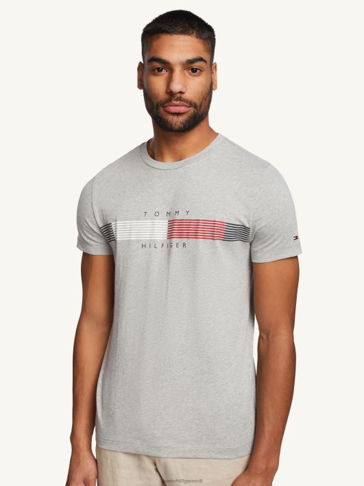 rinnal triibuline graafiline tee RJV62941 helehall kanarbik Tommy Hilfiger