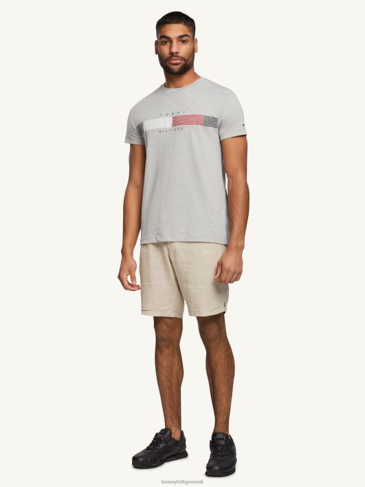 rinnal triibuline graafiline tee RJV62941 helehall kanarbik Tommy Hilfiger