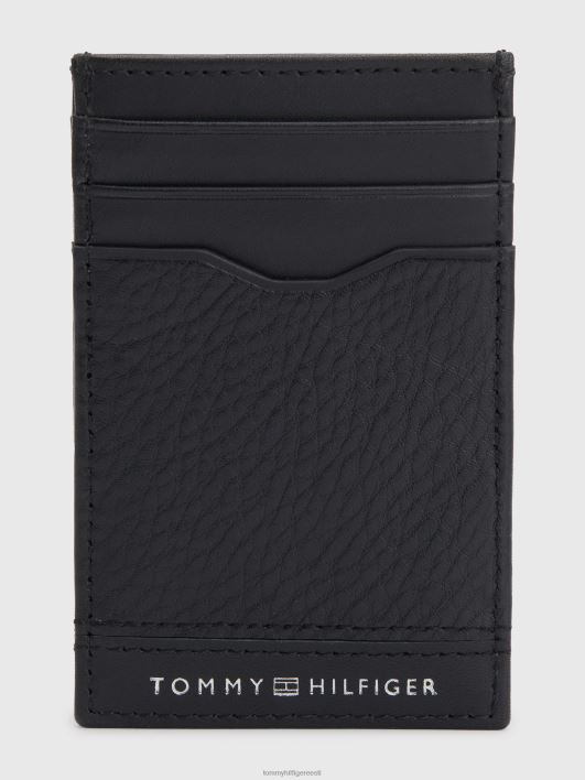 segatud tekstuuriga nahast kaardihoidja RJV62908 must Tommy Hilfiger