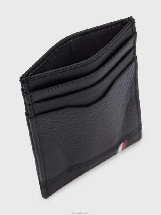 segatud tekstuuriga nahast kaardihoidja RJV62908 must Tommy Hilfiger