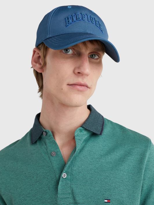 tonaalne logo tikandiga müts RJV62915 sinine dokk Tommy Hilfiger