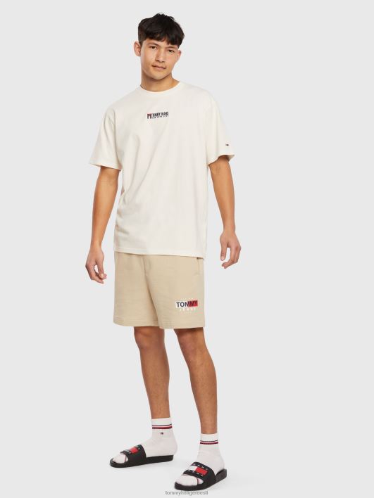 treitud lipuga tikitud tee RJV62856 iidne valge Tommy Hilfiger