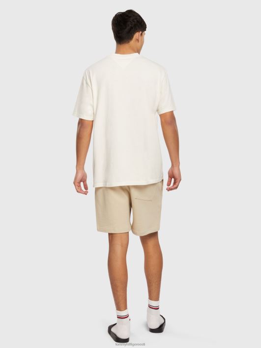 treitud lipuga tikitud tee RJV62856 iidne valge Tommy Hilfiger