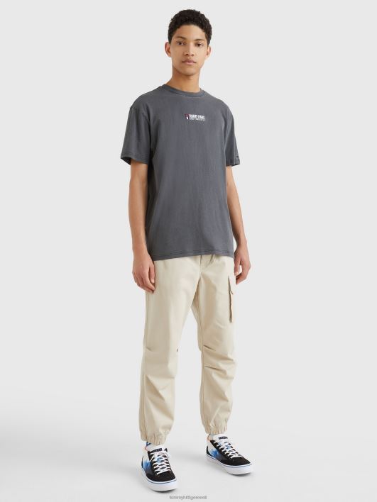 treitud lipuga tikitud tee RJV62859 must Tommy Hilfiger