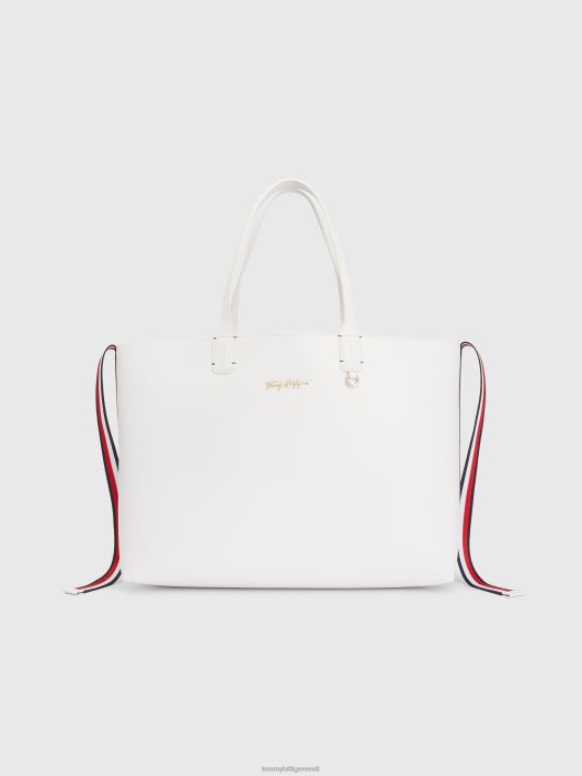 ikooniline signatuuritass RJV621806 särav valge Tommy Hilfiger