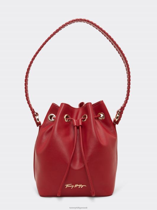 luksuslik nahast logoga ämbrikott RJV621836 kuninglik marja Tommy Hilfiger