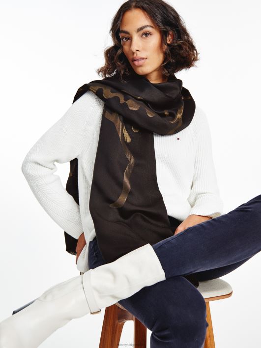 metallist signatuuriga sall RJV621856 must Tommy Hilfiger