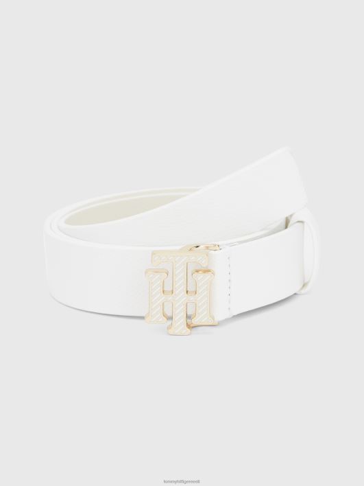 monogramm pandlaga nahast vöö RJV621845 kest valge Tommy Hilfiger