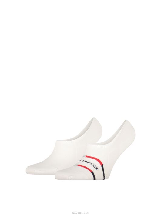 2-pakendis bretoontriibulised jalasokid RJV621920 valge Tommy Hilfiger