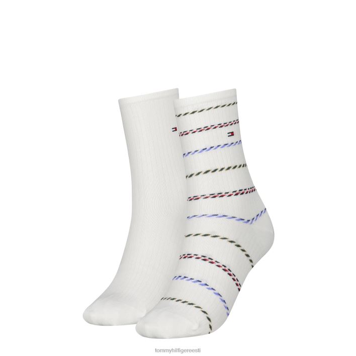 2-paki triibulised ribi sokid RJV621905 valge Tommy Hilfiger