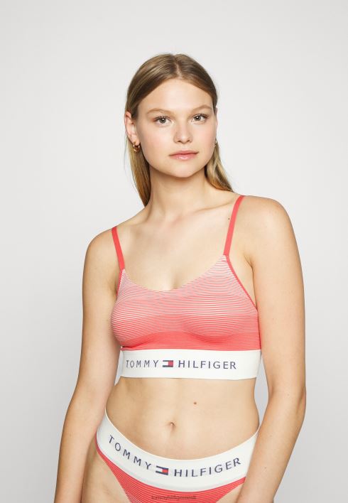 bralette top RJV627169 triip primaarne punane Tommy Hilfiger