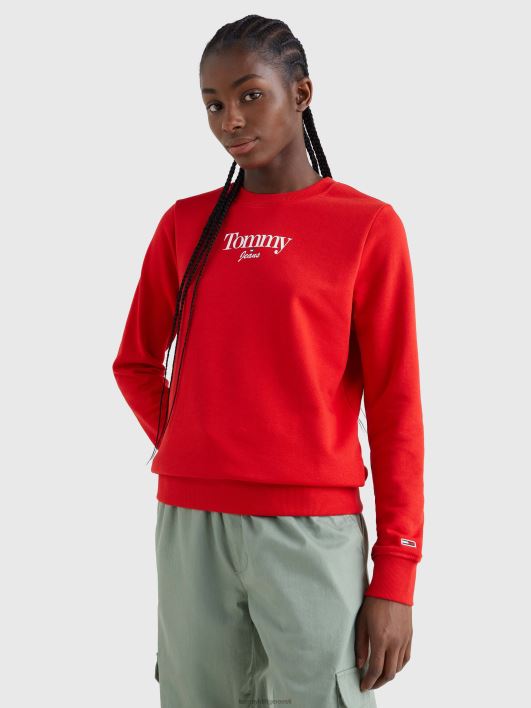 Essentsiaalne logo kaelusega dressipluus RJV622640 sügav karmiinpunane Tommy Hilfiger