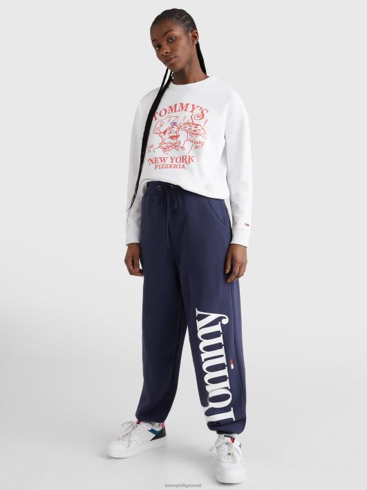 boxy pitsa mustriga dressipluus RJV622639 valge Tommy Hilfiger