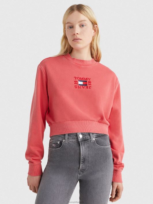 kärbitud logoga dressipluus RJV622577 sügav karmiinpunane Tommy Hilfiger