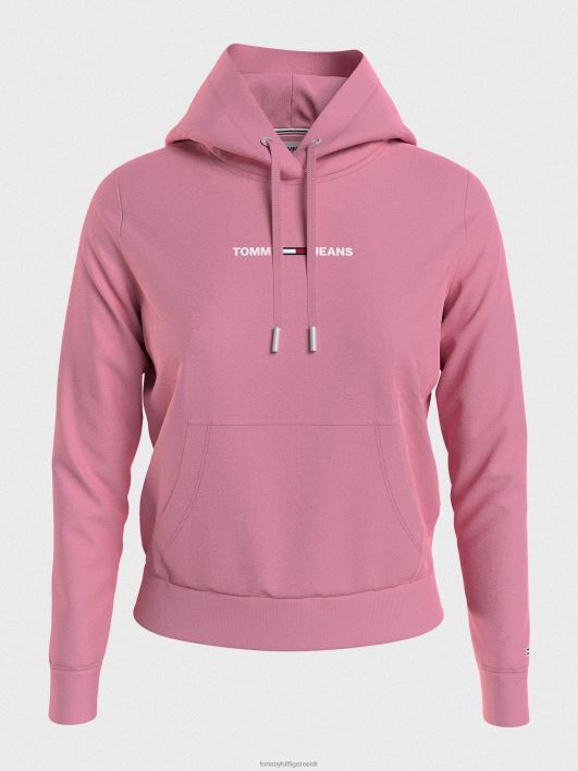 lineaarne logoga kapuuts RJV622610 värske roosa Tommy Hilfiger