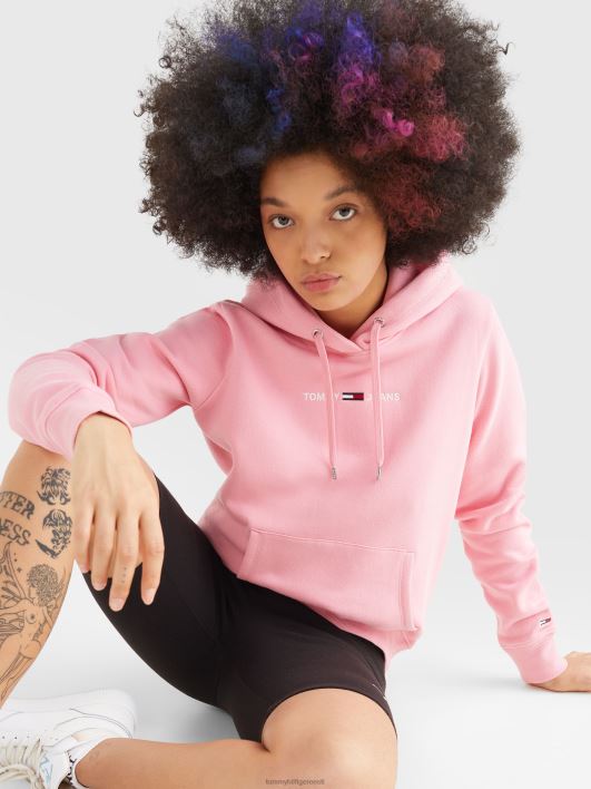 lineaarne logoga kapuuts RJV622610 värske roosa Tommy Hilfiger