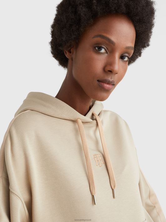 monogramm interlock lõdvestunud kapuuts RJV622627 beež Tommy Hilfiger