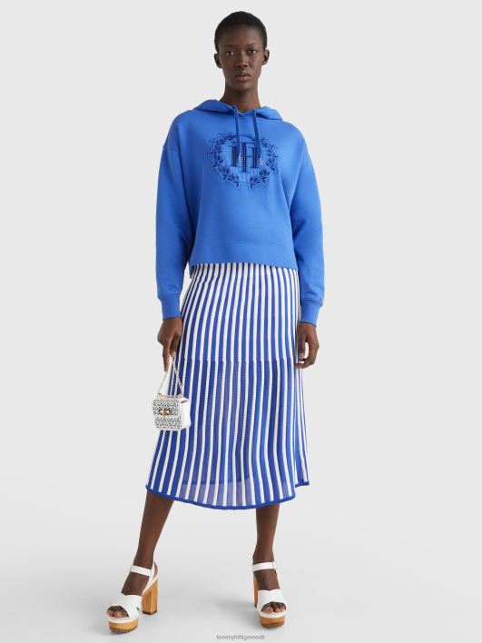 monogrammi aplikatsiooniga lõdvestunud kapuuts RJV622626 verona sinine Tommy Hilfiger