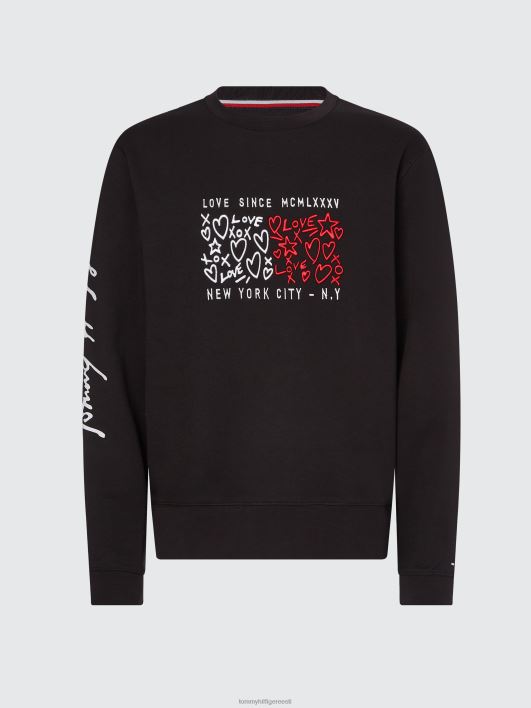 südameprintimise kaelusega kampsun RJV622547 must Tommy Hilfiger