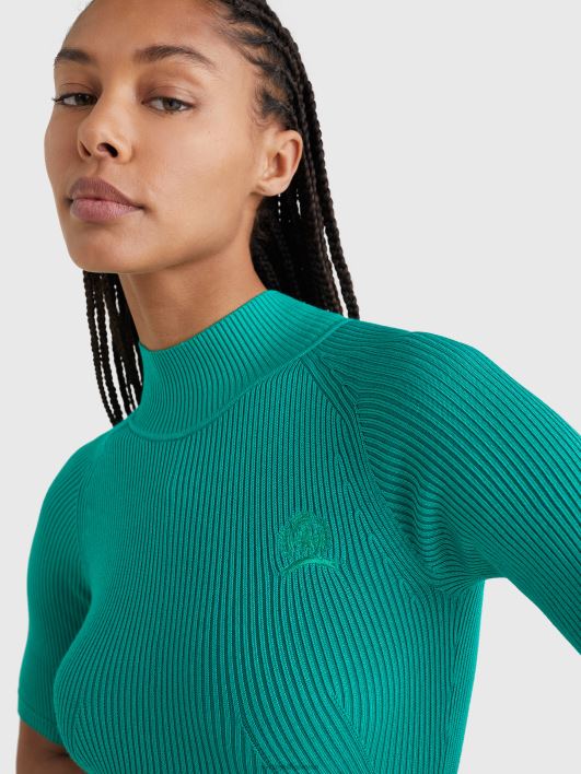 crest slim fit polokleit RJV622124 verde Tommy Hilfiger