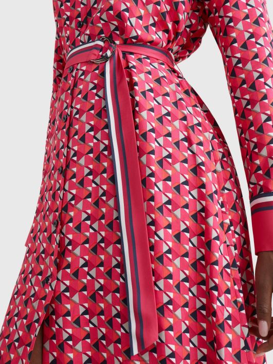 geomeetrilise mustriga midisärkkleit RJV622120 saare geo/suur roosa Tommy Hilfiger