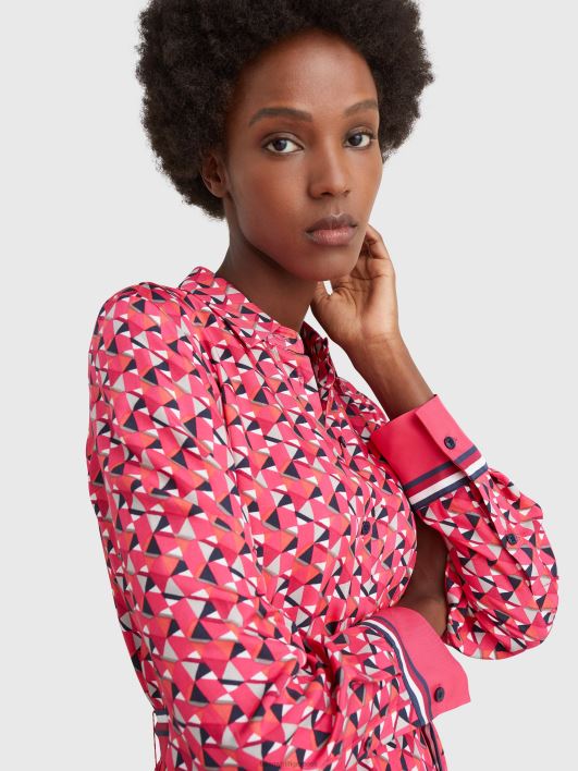 geomeetrilise mustriga midisärkkleit RJV622120 saare geo/suur roosa Tommy Hilfiger