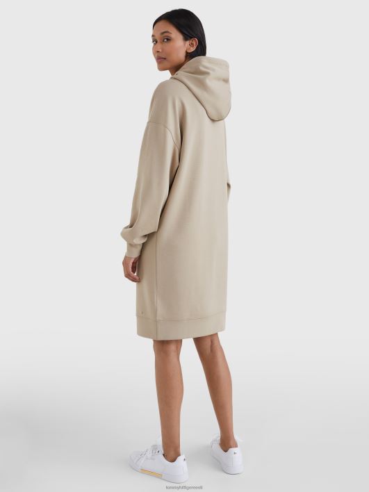 harjaga lõdvestunud kapuutsiga kleit RJV622103 beež Tommy Hilfiger