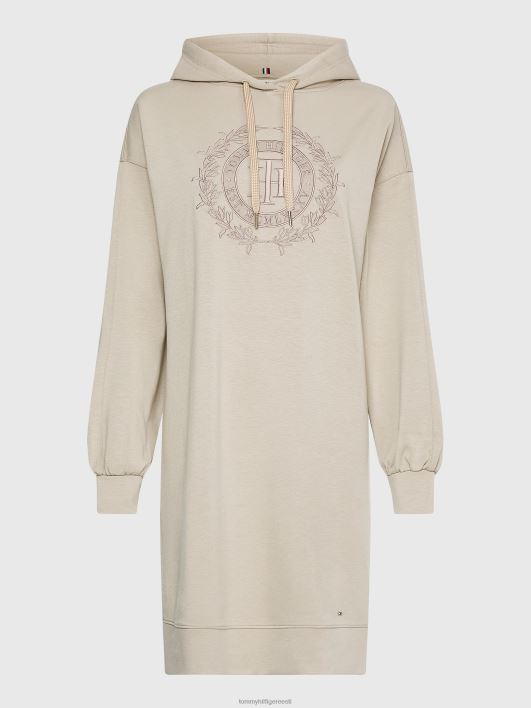 harjaga lõdvestunud kapuutsiga kleit RJV622103 beež Tommy Hilfiger