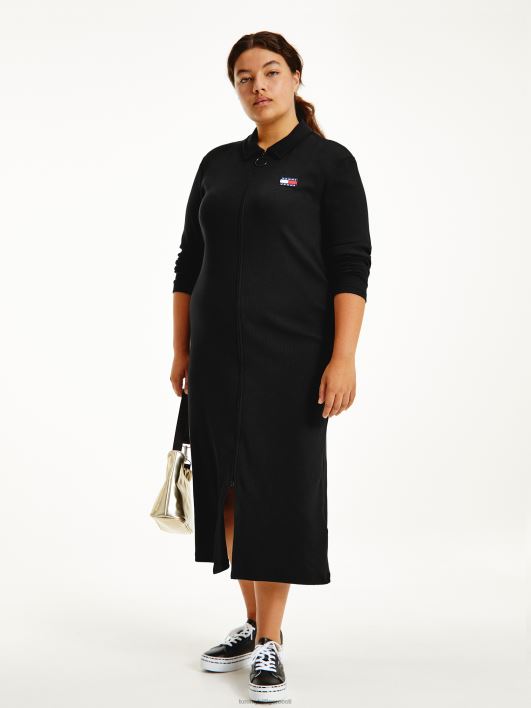 kurvimärk orgaanilisest puuvillast polokleit RJV622092 must Tommy Hilfiger