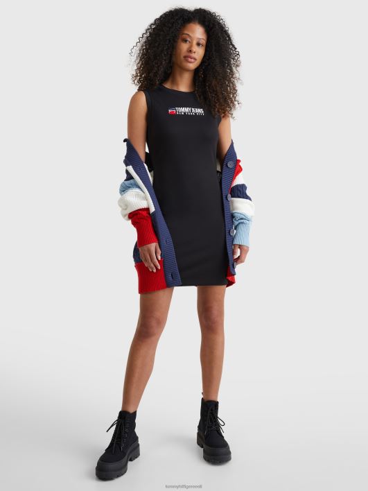 logo bodycon midi kleit RJV622098 must Tommy Hilfiger