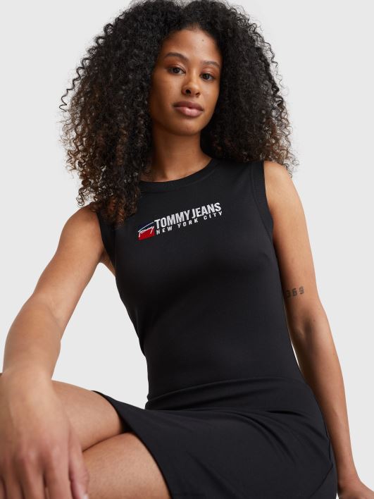 logo bodycon midi kleit RJV622098 must Tommy Hilfiger